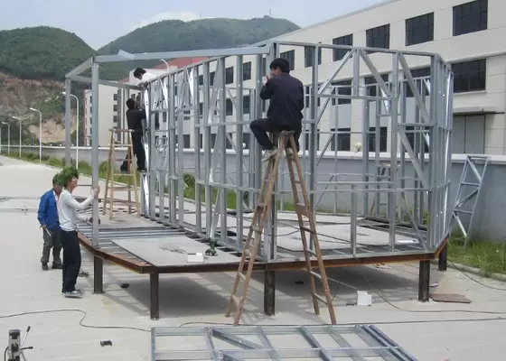 Heat Insulation Prefab Home Beach Bungalows , Customized Light Steel Bungalow