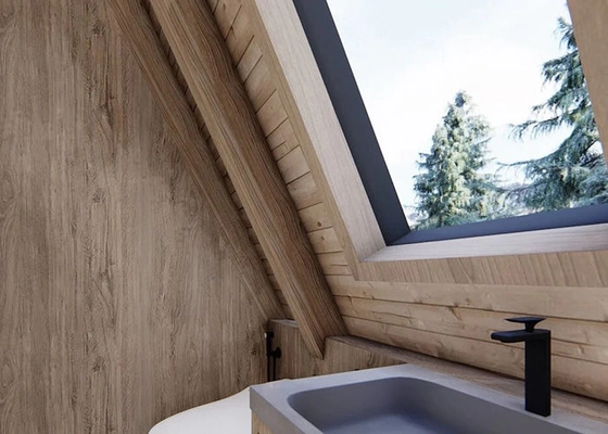Custom Fast Prefabricated Hotel A Frame Cabin With Steel Structure