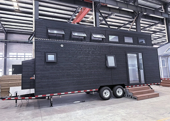 Metal Roof Prefabricated tiny House on wheels With Air Conditioning And Furniture Options