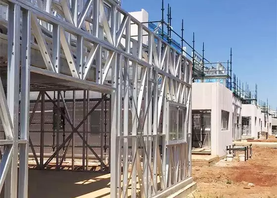 Affordable Prefab House Villa Light Steel Frame House With PVC Sliding Windows