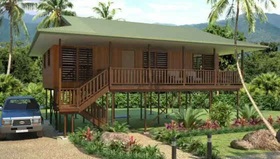 Bali Prefabricated Wooden Houses / ETC Home Beach Bungalows For Holiday Living