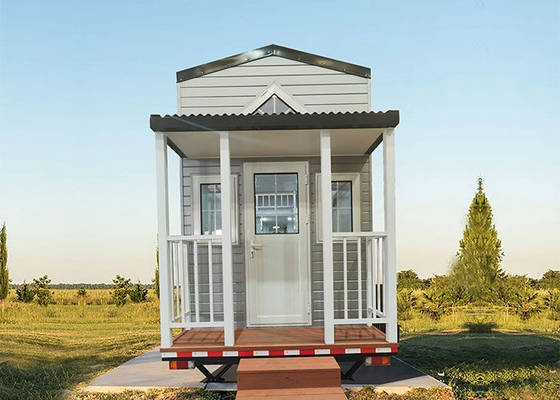 Ready Made Steel Frame Prefab Tiny House With Trailer On Wheels Little Houses For Sale