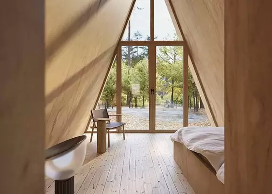 Space A Frame  Prefab Hotel Unit Light Steel Tiny Building Portable Kit Homes