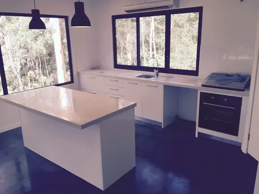 Light Steel Frame Australian Granny Flats painted wood door glass wool insulation