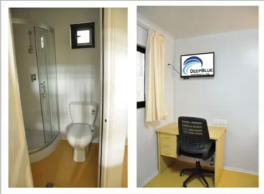 One Bedroom Steel Beach Bungalow , Small Prefab House Kits , LIght Steel Foundation