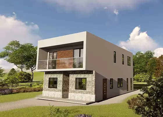 2-storey House for Family Light Steel Fame Prefabricated Home Easy to Assemble