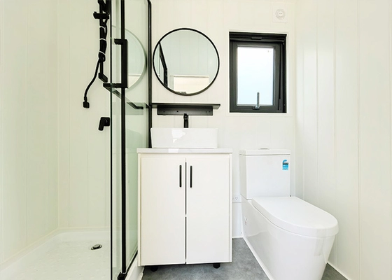 Prefab Trailer House 2350*8000mm Steel Frame Mobile Tiny House On Wheels