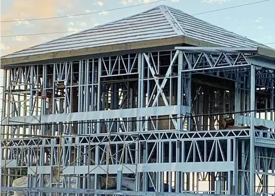 Earthquake Proof Light Steel Frame EPS Sandwich Tile Prefabricated House Kits