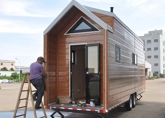 Prefabricated Tiny House On Wheels Space Saving Modular Tiny House