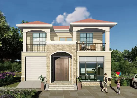 Prefab House With Large Windows | Modular Light Steel Frame Kit Home