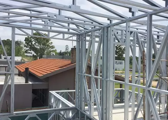 2 Story Light Steel Frame Houses , Prefab Building For Housing Architecture