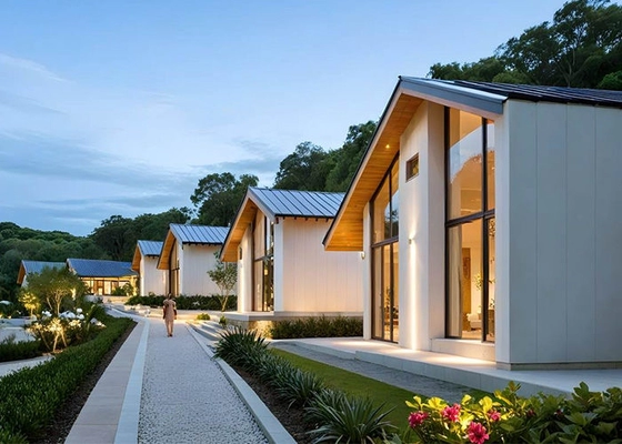 AS/US Prefab Houses Modern Light Gauge Steel Villa Metal Frame Single Family Homes